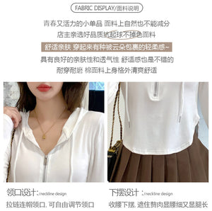 Loose Hooded Spring Zip Bottom Sweatshirt