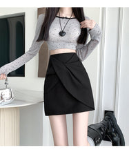 Load image into Gallery viewer, Pleated casual high-waisted hip-covering A-line skirt
