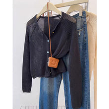 Load image into Gallery viewer, Hollow knitted micro-transparent simple ice silk sun protection jacket
