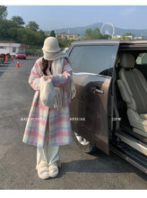 Load image into Gallery viewer, Gentle girly plaid high-end long coat
