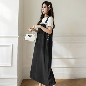 versatile denim suspender skirt