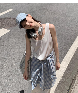 Plaid Spring and Autumn Lazy Style Temperament Sunscreen Shirt Jacket