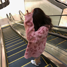 Load image into Gallery viewer, V-neck leopard print loose lazy style wool knitted cardigan jacket
