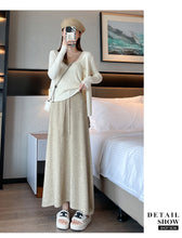 Load image into Gallery viewer, Drawstring tie slimming soft waxy knitted skirt
