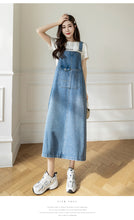 Load image into Gallery viewer, versatile denim suspender skirt
