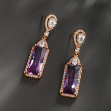 Load image into Gallery viewer, Purple Colored Geometric Earrings
