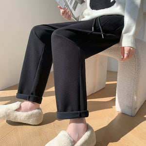 Cashmere granny wool cigarette pants