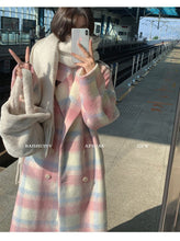 Load image into Gallery viewer, Gentle girly plaid high-end long coat
