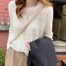 Load image into Gallery viewer, Hollow loose, slimming outer long-sleeved sweater
