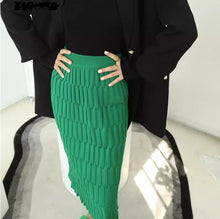 Load image into Gallery viewer, High-waisted knitted straight leg slimming and hip-hugging skirt
