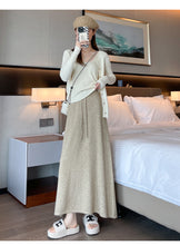 Load image into Gallery viewer, Drawstring tie slimming soft waxy knitted skirt
