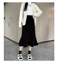 Load image into Gallery viewer, High-waisted fishtail skirt for petite slimming pear-shaped body
