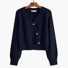 Load image into Gallery viewer, V-neck design, loose, lazy and chic niche short knitted top
