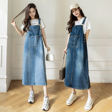 Load image into Gallery viewer, versatile denim suspender skirt
