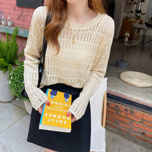 Load image into Gallery viewer, Hollow loose, slimming outer long-sleeved sweater
