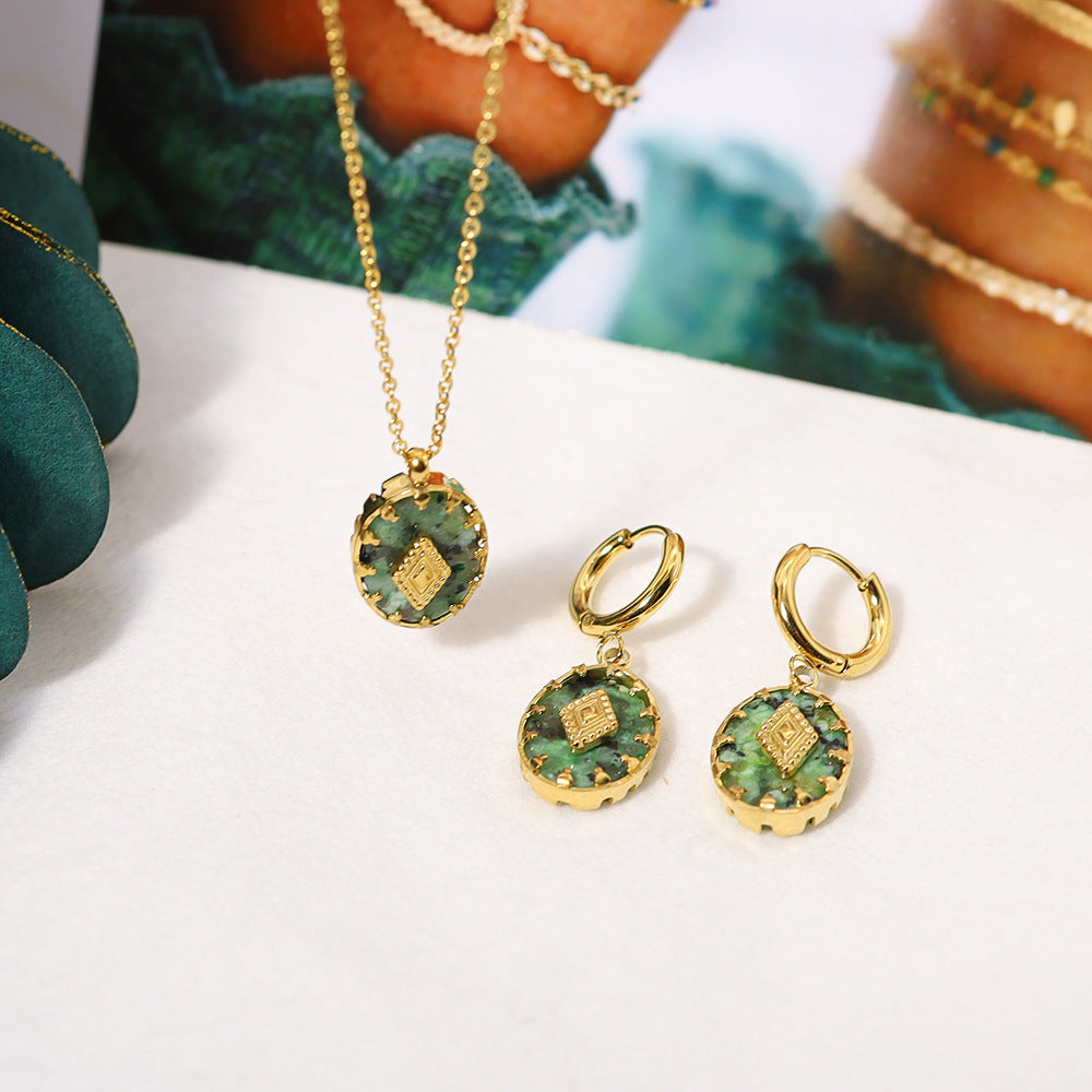 Turquoise Pendant Earrings and Necklace Set