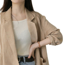Load image into Gallery viewer, Thin casual versatile cotton and linen suit jacket
