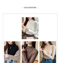 Load image into Gallery viewer, Knitted slim fit inner half turtleneck long-sleeved top bottoming shirt
