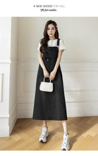 Load image into Gallery viewer, versatile denim suspender skirt

