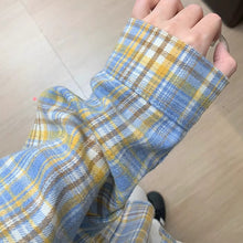 Load image into Gallery viewer, American retro plaid long sleeve loose casual shirt jacket
