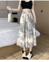 Load image into Gallery viewer, Tie-dye ink printing skirt elastic waist high waist a-line skirt umbrella skirt
