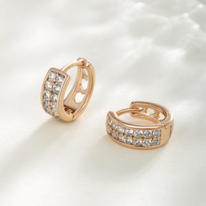 Double Row Inlaid Zircon Earrings