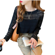 Load image into Gallery viewer, Hollow loose, slimming outer long-sleeved sweater
