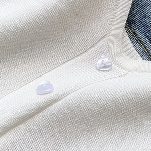 Knitted suspender love button cute inner and outer vest