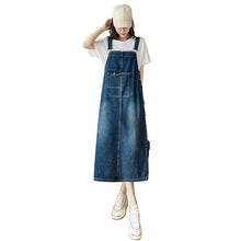 Load image into Gallery viewer, versatile denim suspender skirt
