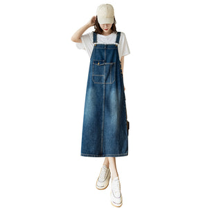 versatile denim suspender skirt