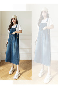 versatile denim suspender skirt