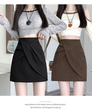 Load image into Gallery viewer, Pleated casual high-waisted hip-covering A-line skirt
