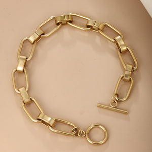 14K Gold Plated Hip-Hop Fashion Stainless Steel Bracelet