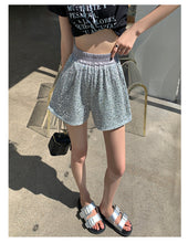 Load image into Gallery viewer, Sequined high-waist slimming loose a-line casual shorts
