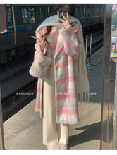 Load image into Gallery viewer, Gentle girly plaid high-end long coat
