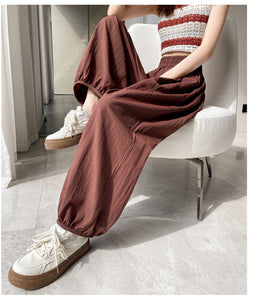 Ice silk lazy casual sunscreen leggings cotton and linen bloomers