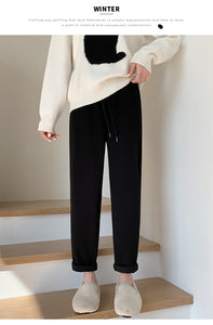 Cashmere granny wool cigarette pants