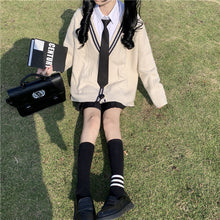 Load image into Gallery viewer, College style age-reducing outer long-sleeved loose-fitting jacket
