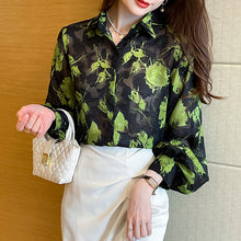 Load image into Gallery viewer, Jacquard fabric chiffon elegant commuting shirt
