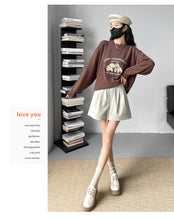 Load image into Gallery viewer, Washed leather A-line strap casual wide-leg shorts
