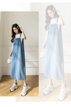 Load image into Gallery viewer, versatile denim suspender skirt
