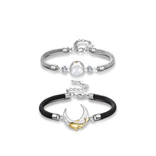 Load image into Gallery viewer, Shell Whale Moon Shape Pendant Braided Rope Couple Bracelet

