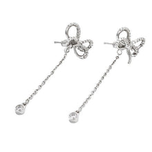 Load image into Gallery viewer, Two Ways Bow Long Tassel Earrings

