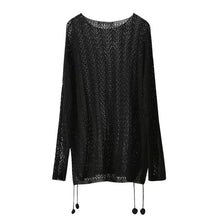 Load image into Gallery viewer, Hollow thin slouchy long-sleeved sun protection knitted blouse
