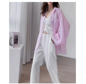 Thin versatile chiffon sun protection shirt