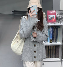 Load image into Gallery viewer, Soft and waxy cashmere loose and lazy sweater jacket
