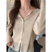 Load image into Gallery viewer, Hollow knitted micro-transparent simple ice silk sun protection jacket
