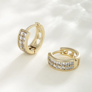 Double Row Inlaid Zircon Earrings