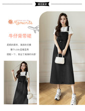 Load image into Gallery viewer, versatile denim suspender skirt
