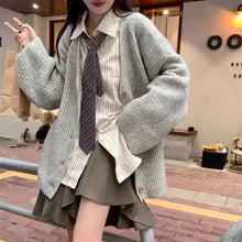 Load image into Gallery viewer, Autumn and winter lazy style retro v-neck sweater jacket
